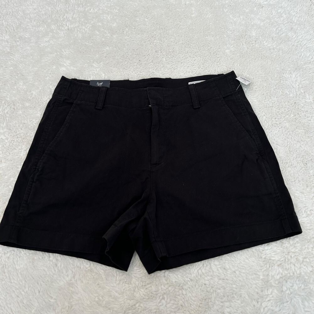 NWT Gap Womens Black 4in Khaki Shorts Casual Resort Minimalist Core Summer Zoo